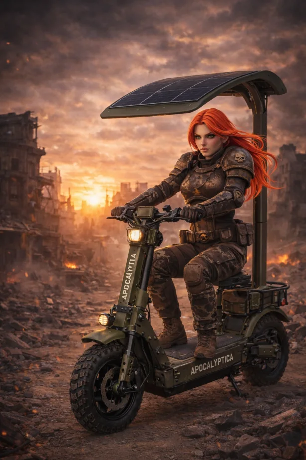 Elektrokoloběžka Apocalyptica v dalším konceptuálním prostředí.