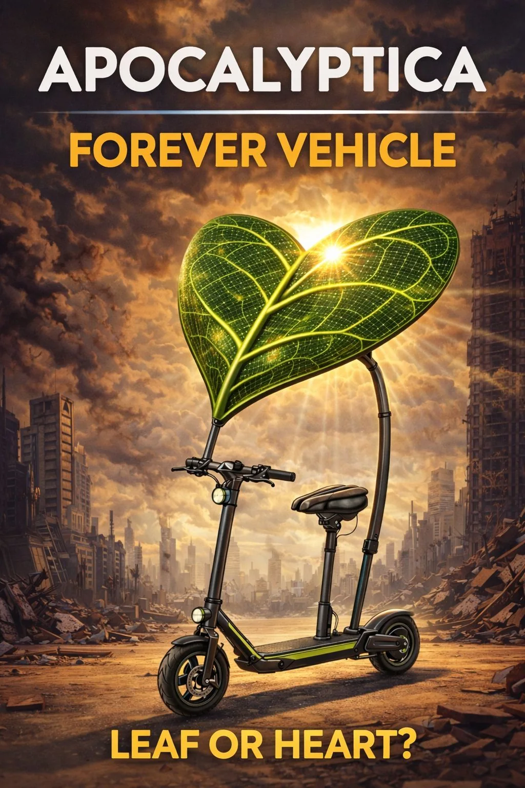 Apocalyptica e-scooter concept with a solar canopy.